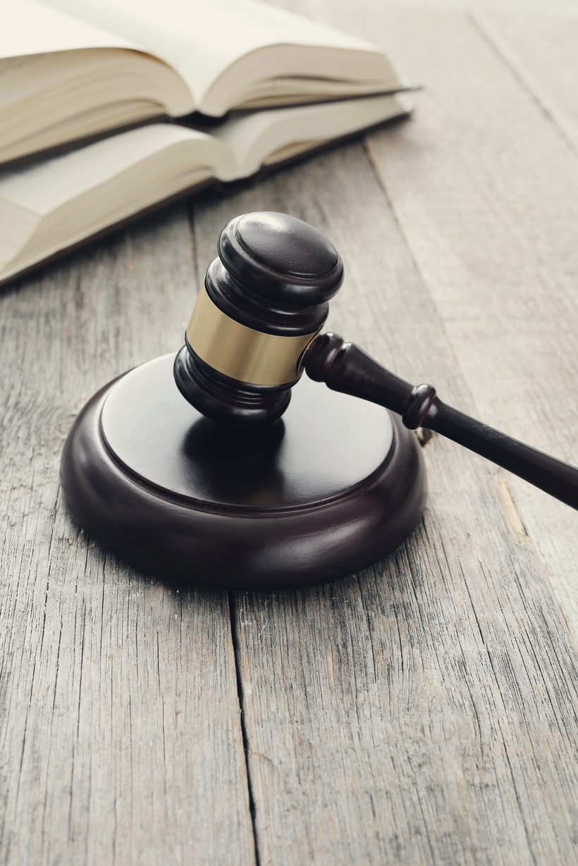 Personal injury law — gavel and law book